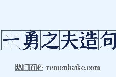 一勇之夫造句是什么意思的图片